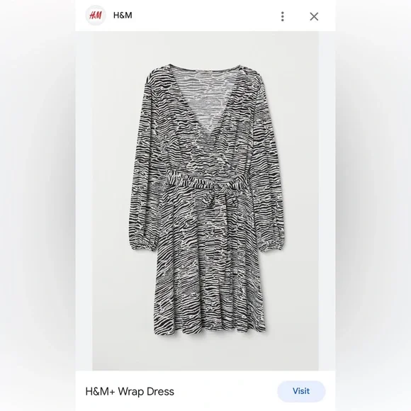 H&M | Dresses | Hm Zebra Wrap Dress | Poshmark